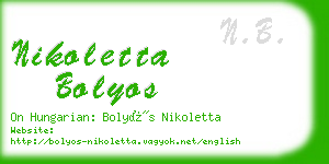 nikoletta bolyos business card