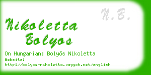 nikoletta bolyos business card